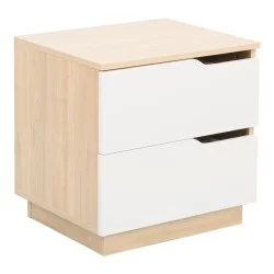 Κομοδίνο Verena  φυσικό με λευκό 48x40x48εκ