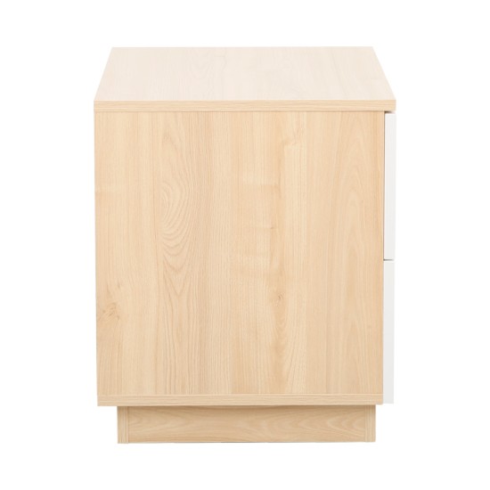 Κομοδίνο Verena  φυσικό με λευκό 48x40x48εκ