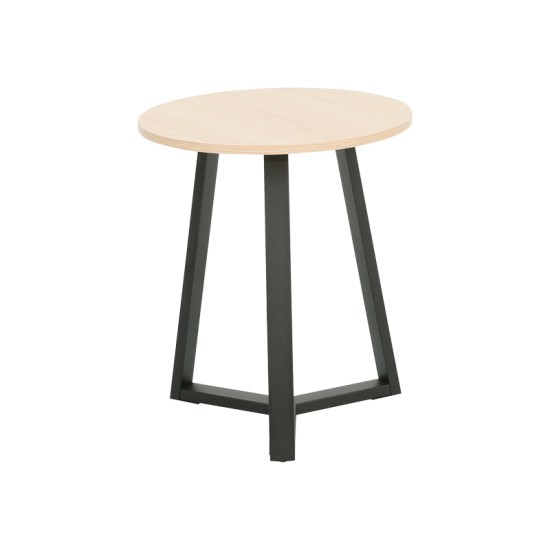 Βοηθητικό τραπέζι Berton  cappuccino με μαύρο μέταλλο Φ45x52εκ