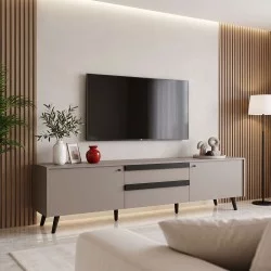 Έπιπλο τηλεόρασης Nectra  taupe με μαύρο 180x40x56εκ