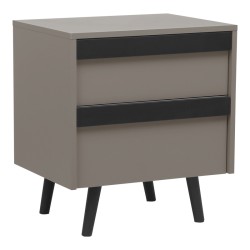 Κομοδίνο Nectra  taupe με μαύρο 50x40x56εκ