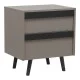 Κομοδίνο Nectra  taupe με μαύρο 50x40x56εκ