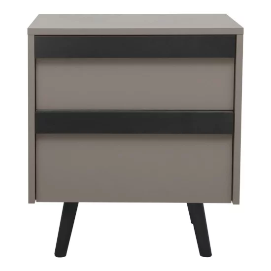 Κομοδίνο Nectra  taupe με μαύρο 50x40x56εκ