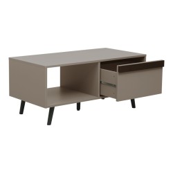 Τραπέζι σαλονιού Nectra  taupe με μαύρο 100x50x45εκ