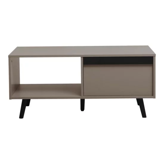 Τραπέζι σαλονιού Nectra  taupe με μαύρο 100x50x45εκ