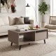 Τραπέζι σαλονιού Nectra  taupe με μαύρο 100x50x45εκ