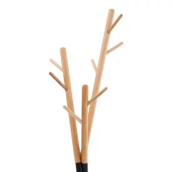 Καλόγερος ρούχων Sigar  μέταλλο-ξύλο σε μαύρη-φυσική απόχρωση 49x51x187εκ