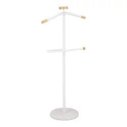 Καλόγερος ρούχων Jolma  μέταλλο-ξύλο σε λευκή απόχρωση Φ30x111εκ