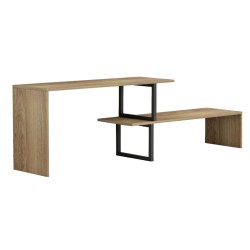 Έπιπλο τηλεόρασης Lilant  μελαμίνης sonoma-μαύρο μέταλλο 110-160x30x45εκ