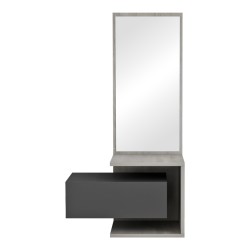 Έπιπλο εισόδου Kendi  επιτοίχιο με καθρέπτη σε γκρι-sonoma απόχρωση 49.1x31.3x90εκ