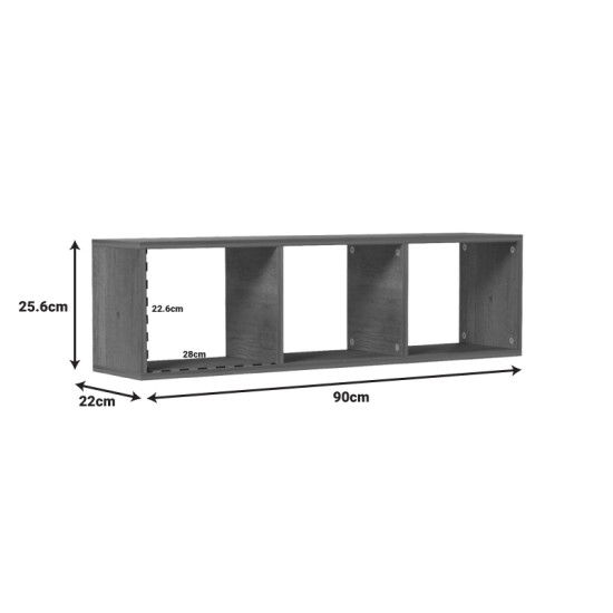 Επιτοίχια ραφιέρα Mikoro  σε φυσική απόχρωση 90x22x25.6εκ