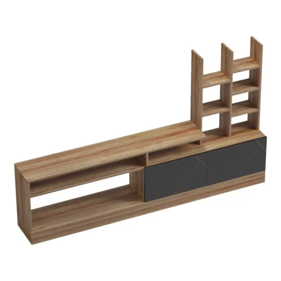 Σύνθετο σαλονιού Seruno  oak - μαύρο μαρμάρου 170x25x100εκ