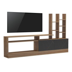 Σύνθετο σαλονιού Seruno  oak - μαύρο μαρμάρου 170x25x100εκ
