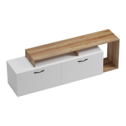 Έπιπλο τηλεόρασης Tobler  σε oak- λευκή απόχρωση 170x40x53εκ