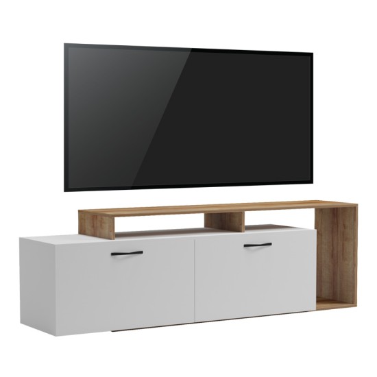 Έπιπλο τηλεόρασης Tobler σε oak- λευκή απόχρωση 170x40x53εκ Έπιπλο τηλεόρασης Tobler σε oak- λευκή απόχρωση 170x40x53εκ