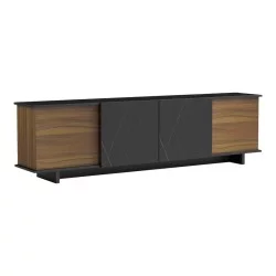 Έπιπλο τηλεόρασης Zafore  καρυδί - μαύρο μαρμάρου 180x33x50εκ