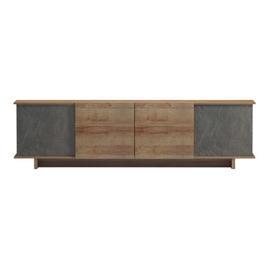 Έπιπλο τηλεόρασης Zafore σε oak-καφέ antique απόχρωση 180x33x50εκ Έπιπλο τηλεόρασης Zafore σε oak-καφέ antique απόχρωση 180x33x50εκ