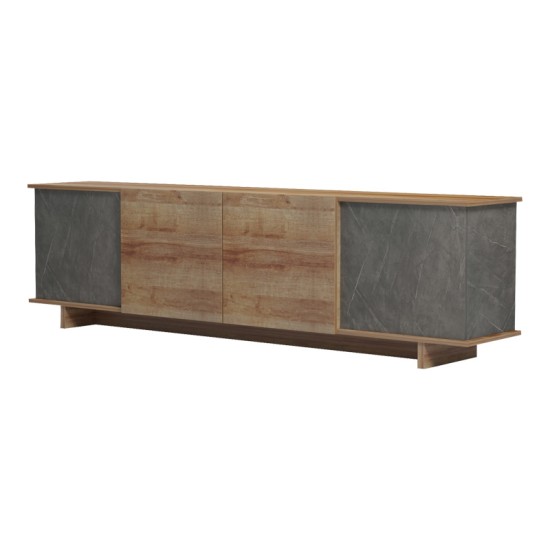 Έπιπλο τηλεόρασης Zafore σε oak-καφέ antique απόχρωση 180x33x50εκ Έπιπλο τηλεόρασης Zafore σε oak-καφέ antique απόχρωση 180x33x50εκ