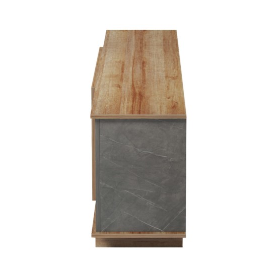 Έπιπλο τηλεόρασης Zafore σε oak-καφέ antique απόχρωση 180x33x50εκ Έπιπλο τηλεόρασης Zafore σε oak-καφέ antique απόχρωση 180x33x50εκ