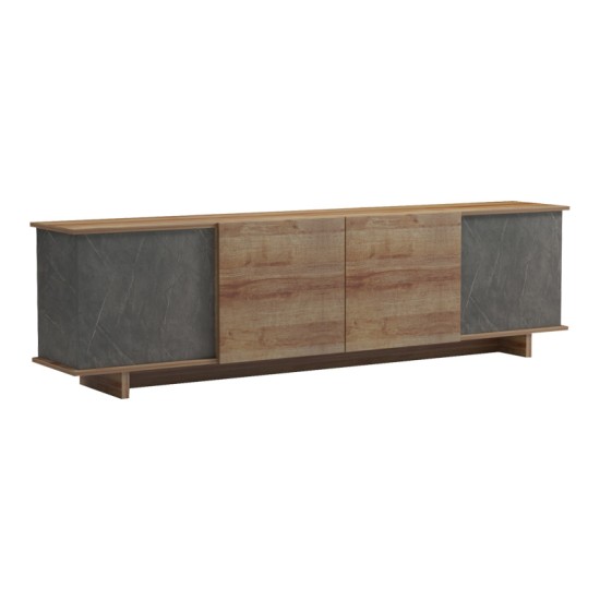 Έπιπλο τηλεόρασης Zafore σε oak-καφέ antique απόχρωση 180x33x50εκ Έπιπλο τηλεόρασης Zafore σε oak-καφέ antique απόχρωση 180x33x50εκ