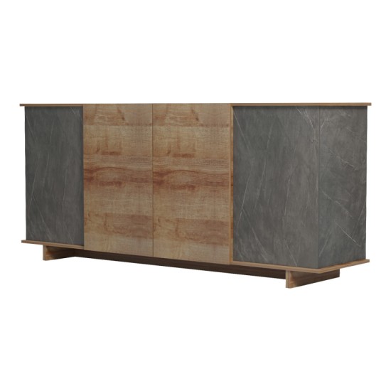 Μπουφές Zafore σε oak - καφέ antique απόχρωση 180x45x80εκ Μπουφές Zafore σε oak - καφέ antique απόχρωση 180x45x80εκ