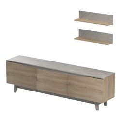 Σύνθετο σαλονιού Kasia  μπεζ μαρμάρου-sonoma 180x35x48.5εκ