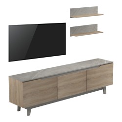 Σύνθετο σαλονιού Kasia  μπεζ μαρμάρου-sonoma 180x35x48.5εκ