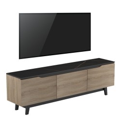 Έπιπλο τηλεόρασης Kasandra  σε μαύρο μαρμάρου-sonoma απόχρωση 180x35x48.5εκ