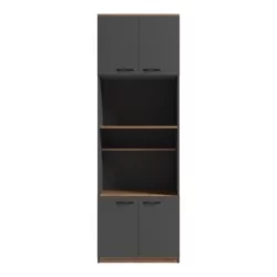 Ντουλάπα κουζίνας Rowan  σε ανθρακί-oak απόχρωση 60x42x182εκ