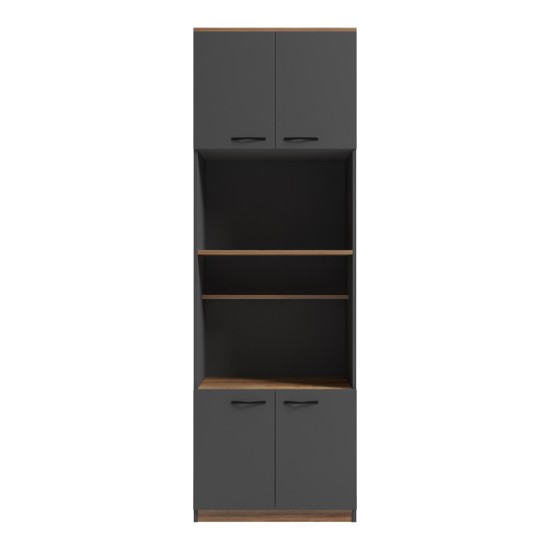 Ντουλάπα κουζίνας Rowan  σε oak-ανθρακί απόχρωση 60x42x182εκ