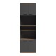 Ντουλάπα κουζίνας Rowan  σε oak-ανθρακί απόχρωση 60x42x182εκ