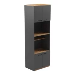 Ντουλάπα κουζίνας Rowan  σε ανθρακί-oak απόχρωση 60x42x182εκ