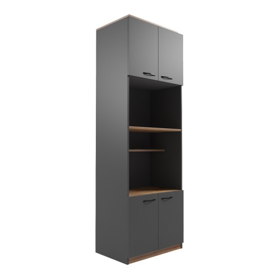 Ντουλάπα κουζίνας Rowan  σε oak-ανθρακί απόχρωση 60x42x182εκ