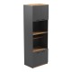 Ντουλάπα κουζίνας Rowan  σε oak-ανθρακί απόχρωση 60x42x182εκ