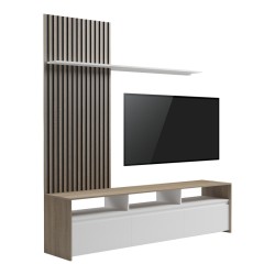 Σύνθετο σαλονιού Delfina  σε sonoma με λευκή απόχρωση 190x40x199.5εκ