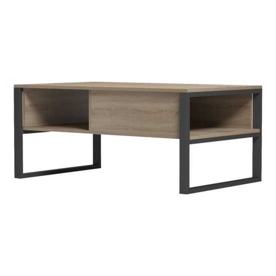 Τραπέζι σαλονιού Bendon  σε sonoma-μαύρη απόχρωση 100x60x44.5εκ