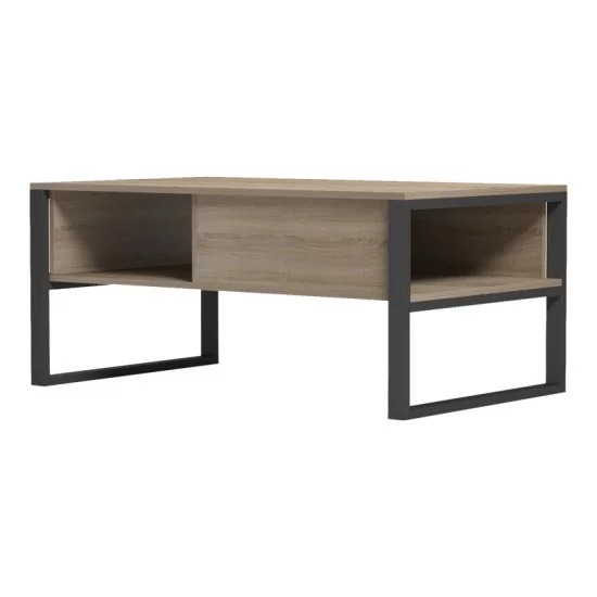 Τραπέζι σαλονιού Bendon  σε sonoma-μαύρη απόχρωση 100x60x44.5εκ