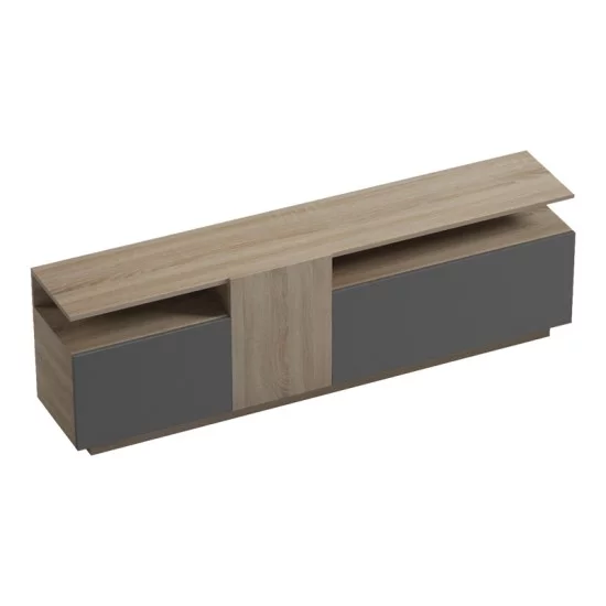 Έπιπλο τηλεόρασης Vendora  σε sonoma-ανθρακί απόχρωση 150x29.5x46.3εκ
