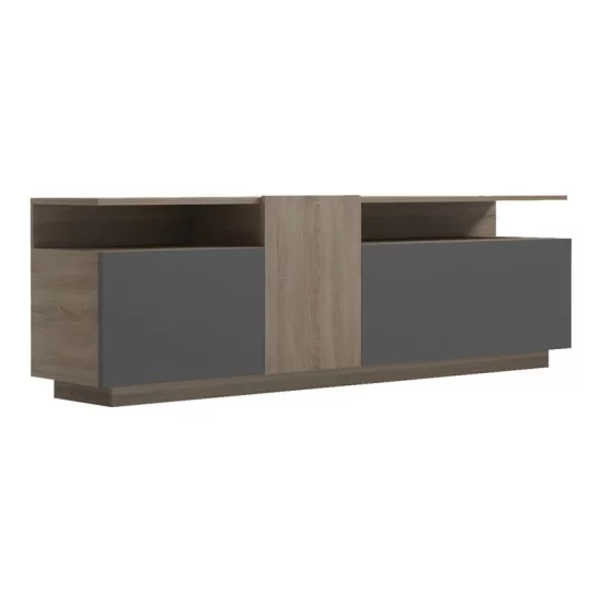 Έπιπλο τηλεόρασης Vendora  σε sonoma-ανθρακί απόχρωση 150x29.5x46.3εκ