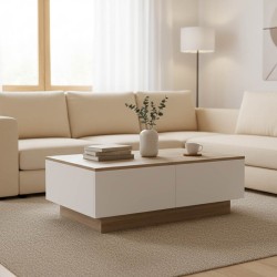 Τραπέζι σαλονιού Winey  σε sonoma-λευκή απόχρωση 90x60x31.5εκ Τραπέζι σαλονιού Winey  σε sonoma-λευκή απόχρωση 90x60x31.5εκ