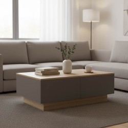 Τραπέζι σαλονιού Winey  σε sonoma-ανθρακί απόχρωση 90x60x31.5εκ Τραπέζι σαλονιού Winey  σε sonoma-ανθρακί απόχρωση 90x60x31.5εκ