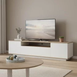 Έπιπλο τηλεόρασης Winey  σε sonoma-λευκή απόχρωση 180x44.5x44.5εκ