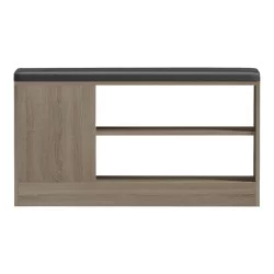 Παπουτσοθήκη-σκαμπό Deboule  8 ζευγών σε sonoma-μαύρη απόχρωση 90x30x46εκ