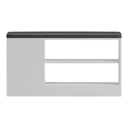 Παπουτσοθήκη-σκαμπό Deboule  8 ζευγών σε λευκή-μαύρη απόχρωση 90x30x46εκ