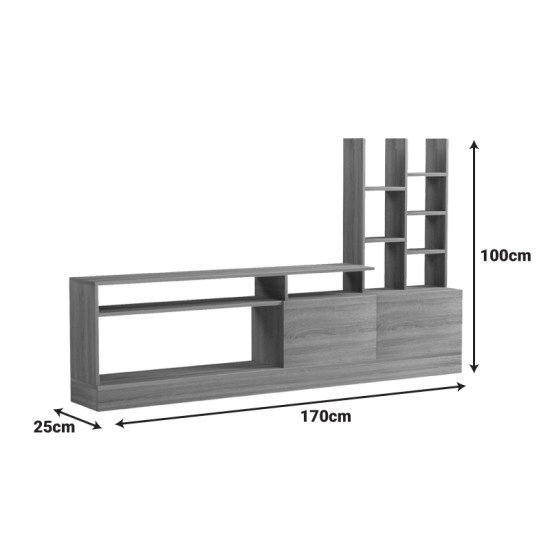 Σύνθετο σαλονιού Seruno  sonoma 170x25x100εκ