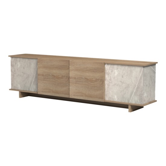 Έπιπλο τηλεόρασης Zafore  sonoma- γκρι μπεζ όψη μαρμάρου 180x33x50εκ