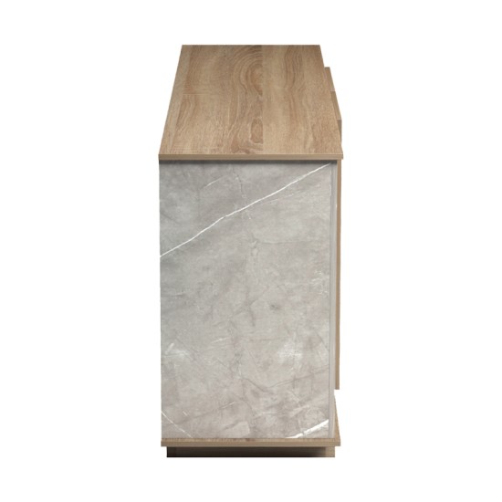 Μπουφές Zafore  sonoma - γκρι μπεζ όψη μαρμάρου 180x45x80εκ