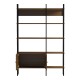 Βιβλιοθήκη Rhombo  καρυδί-μαύρο 120x35x180εκ