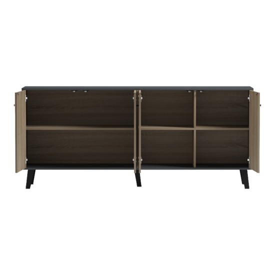 Μπουφές Tuscany  sonoma-ανθρακί 180x40x78.6εκ