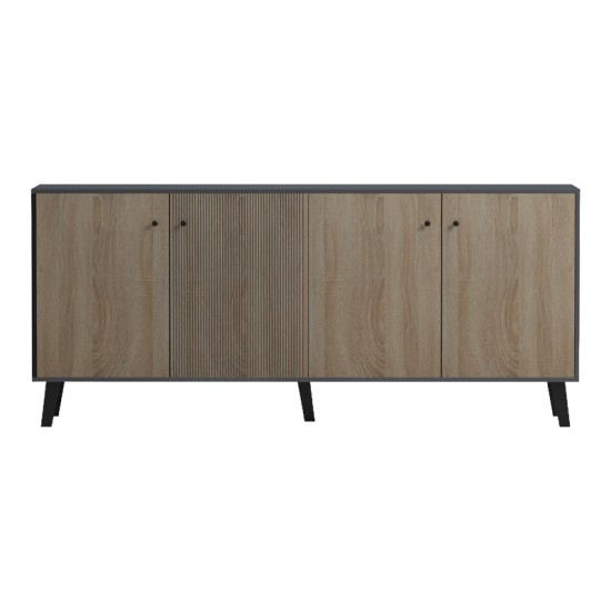 Μπουφές Tuscany  sonoma-ανθρακί 180x40x78.6εκ